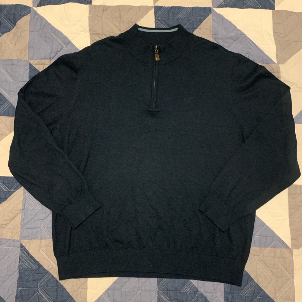 Southern Tide Men’s Sweater Quarter Zip XXL Dark Blue